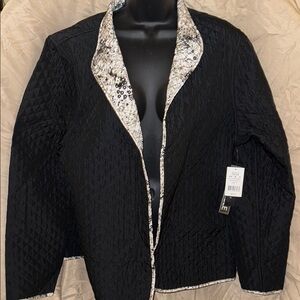 Brand New Black Textured Blazer with Contrasting Collar